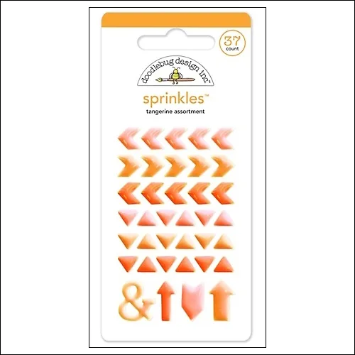 Doodlebug Sprinkles Tangerine Arrow Stickers