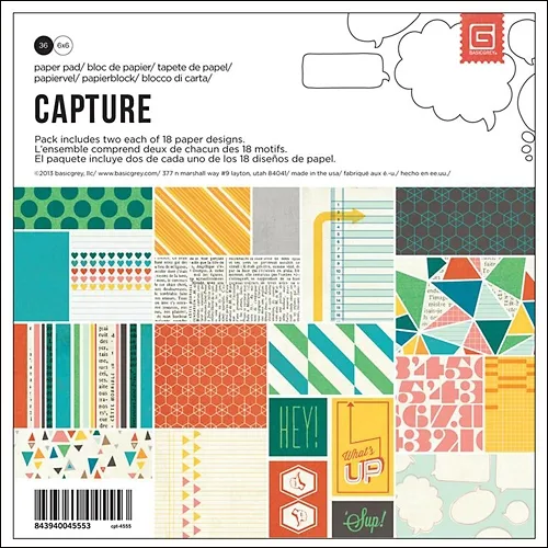Basic Grey Paper Pad 6x6 Capture Collection