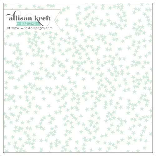 Websters Pages Clear Overlay Mint Stars Hello World Collection by Allison Kreft