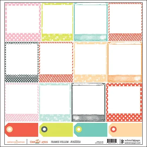 Websters Pages Vellum Sheet Frames Our Travels Collection by Adrienne Looman