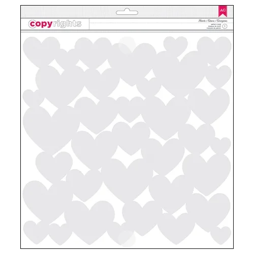 American Crafts Copyrights Stencil Hearts