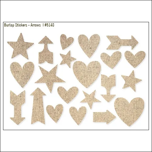 Simple Stories Burlap Stickers Hearts Stars Arrows DIY Collection