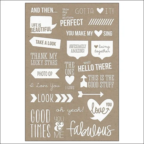 Simple Stories White Clear Stickers Messages DIY Collection
