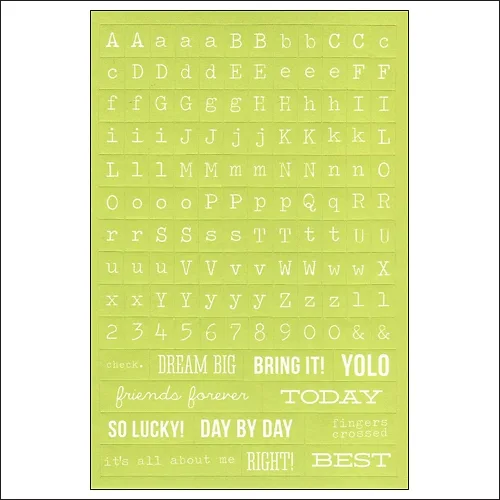 Simple Stories Lime Typeset Stickers DIY Collection