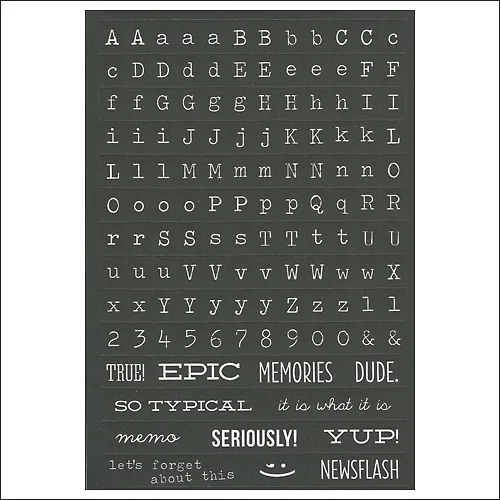 Simple Stories Black Typeset Stickers DIY Collection