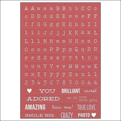 Simple Stories Red Typeset Stickers DIY Collection