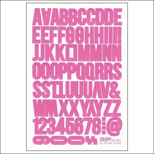 Simple Stories Bright Pink Letters Stickers DIY Collection