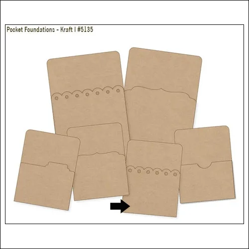 Simple Stories Foundations Kraft Pocket Scallop Edge 3x4 DIY Collection