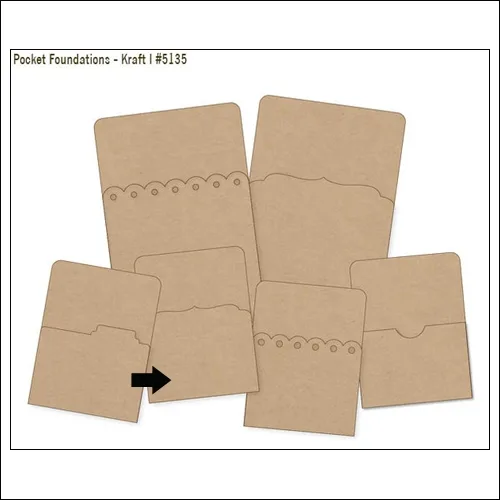 Simple Stories Foundations Kraft Pocket Curved Bracket Edge 3x4 DIY Collection