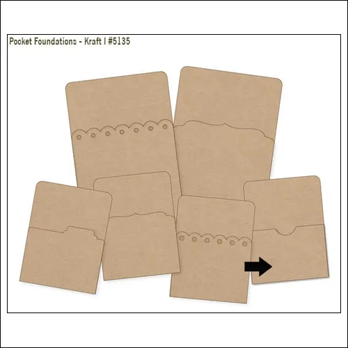 Simple Stories Foundations Kraft Pocket Thumb Notch Edge 3x4 DIY Collection