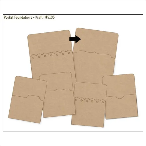 Simple Stories Foundations Kraft Pocket Curved Bracked Edge 4x6 DIY Collection