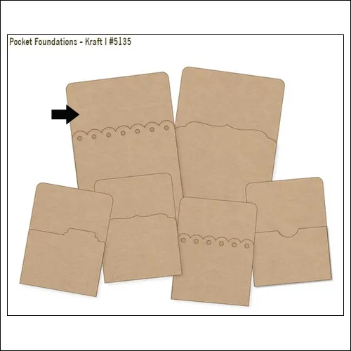 Simple Stories Foundations Kraft Pocket Bracked Edge 4x6 DIY Collection