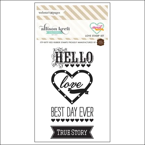 Websters Pages Cling Mounted Rubber Stamp Set Love Sweet Notes Collection