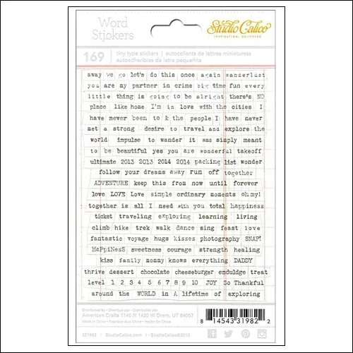 Studio Calico Tiny Word Stickers Wanderlust Collection