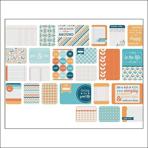 We R Memory Keepers Albums Made Easy Journaling Cards 3x4 and 4x6 Tangerine Collection