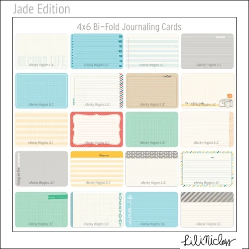 Project Life Core Kit Bi-Fold Cards 4×6 Jade Edition by Lili Niclass /Becky Higgins