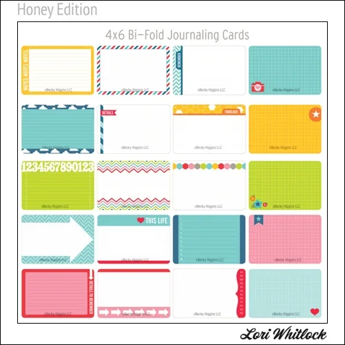 Project Life Core Kit Bi-Fold Cards 4×6 Honey Edition by Lori Whitlock/Becky Higgins