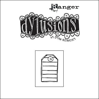 Ranger Dylusions Cling Stamp Medium Tag Write Between The Lines by Dyan Reaveley