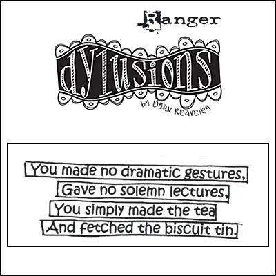 Ranger Dylusions Cling Stamp The Right Words by Dyan Reaveley