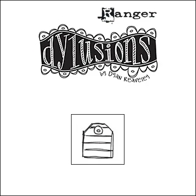 Ranger Dylusions Cling Stamp Small Tag Write Between The Lines by Dyan Reaveley