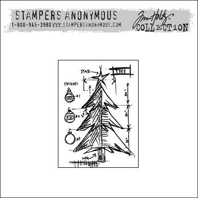 Stampers Anonymous Cling Stamp Mini Blueprint by Tim Holtz Collection