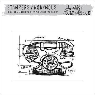 Stampers Anonymous Cling Stamp Mini Blueprint by Tim Holtz Collection