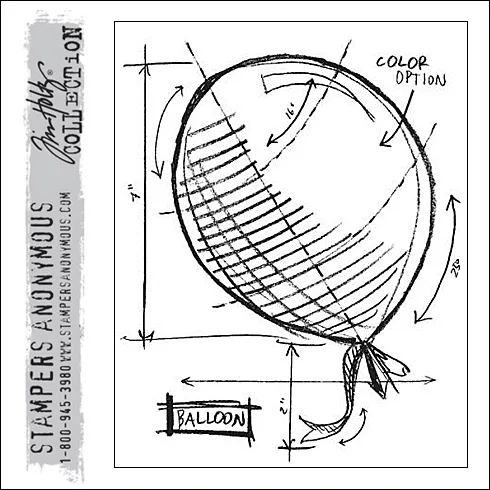 Stampers Anonymous Cling Stamp Birthday Blueprint by Tim Holtz Collection
