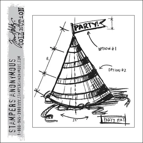 Stampers Anonymous Cling Stamp Birthday Blueprint by Tim Holtz Collection