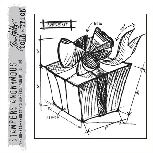 Stampers Anonymous Cling Stamp Birthday Blueprint by Tim Holtz Collection