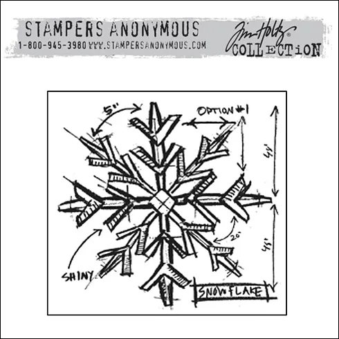 Stampers Anonymous Cling Stamp Christmas Blueprint by Tim Holtz Collection