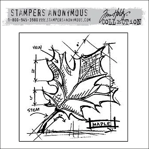 Stampers Anonymous Cling Stamp Autumn Blueprint by Tim Holtz Collection