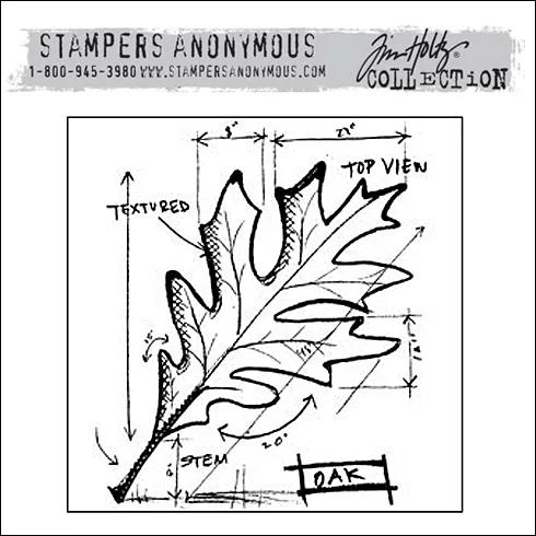 Stampers Anonymous Cling Stamp Autumn Blueprint by Tim Holtz Collection