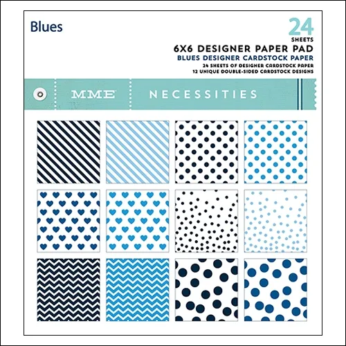 My Minds Eye Paper Pad 6×6 Blues Necessities Collection