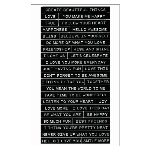 Cosmo Cricket Stickers Tiny Text Punch Me Black