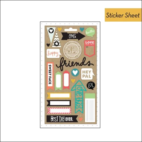 Me and My Big Ideas Pocket Pages Sticker Sheet Kraft Enjoy The Little Things