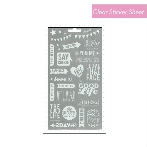 Me and My Big Ideas Pocket Pages Clear White Sticker Sheet