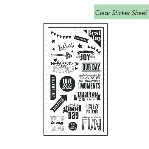 Me and My Big Ideas Pocket Pages Clear Black Sticker Sheet