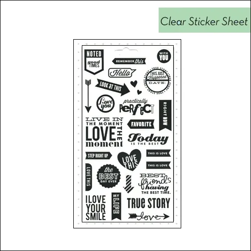 Me and My Big Ideas Pocket Pages Clear Black Sticker Sheet