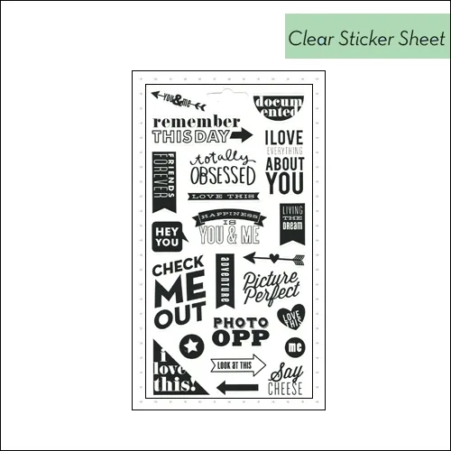 Me and My Big Ideas Pocket Pages Clear Black Sticker Sheet