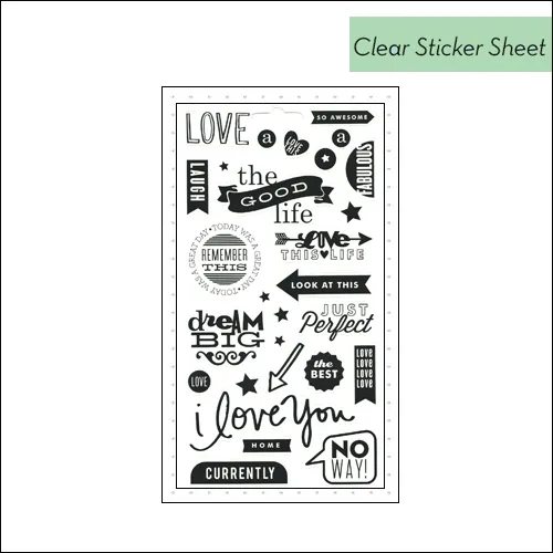 Me and My Big Ideas Pocket Pages Clear Black Sticker Sheet