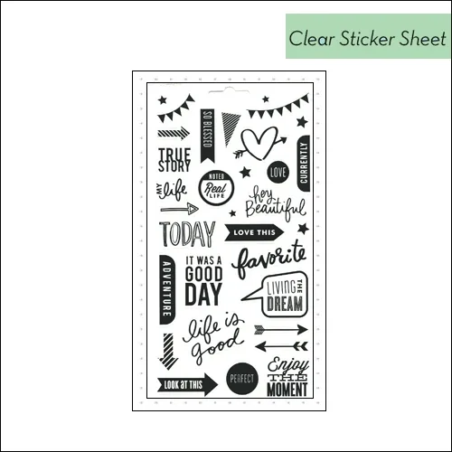 Me and My Big Ideas Pocket Pages Clear Black Sticker Sheet