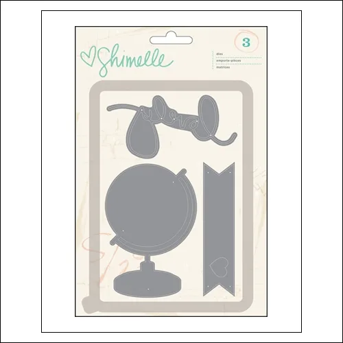 American Crafts Die Set Globe Lovely and Banner Shimelle Collection