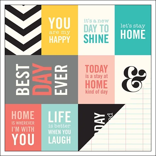 Pebbles Paper Cardstock Double Sided Best Day Ever Home-Made Collection by Jen Hadfield