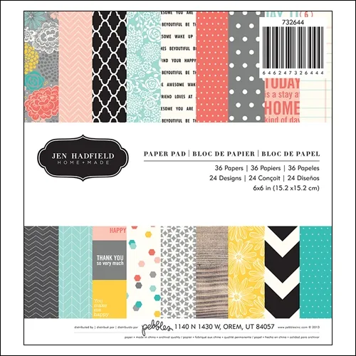 Pebbles Paper Pad 6x6 Home-Made Collection by Jen Hadfield