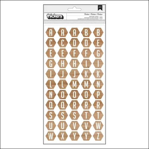 Crate Paper Thicker Stickers Wood Hexagons Archive Notes and Things Collection