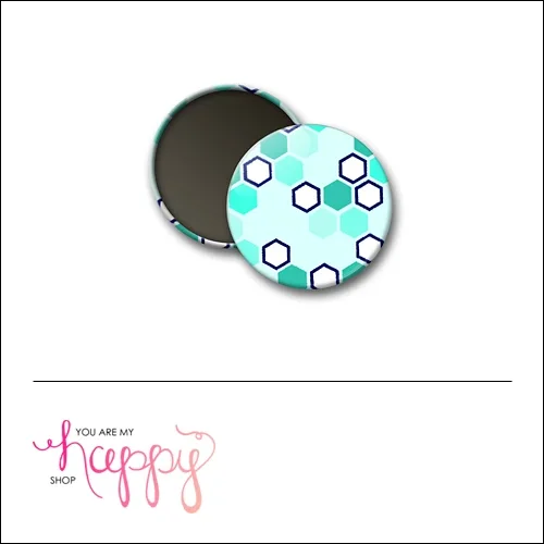 Scrapbook and More 1 inch Round Flair Badge Button Hexagons by Gentry Bartholomew