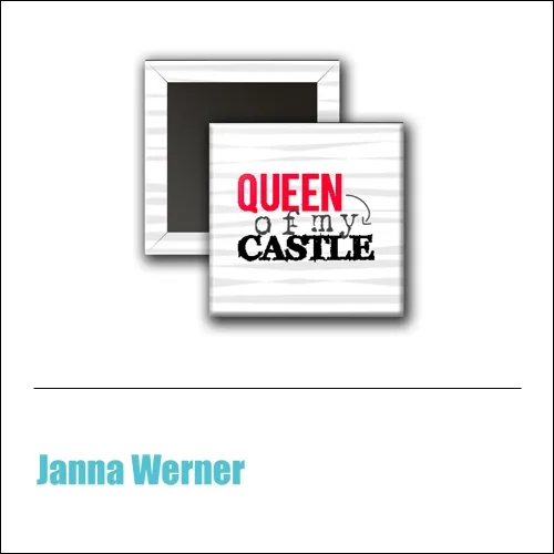 Scrapbook and More 1 inch Square Flair Badge Button Red Queen Of My Castle by Janna Werner