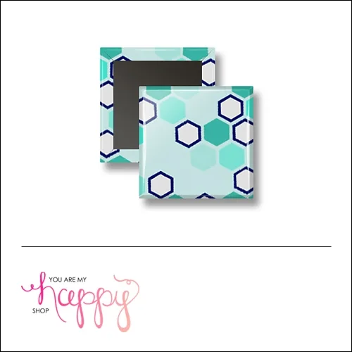 Scrapbook and More 1 inch Square Flair Badge Button Hexagons by Gentry Bartholomew