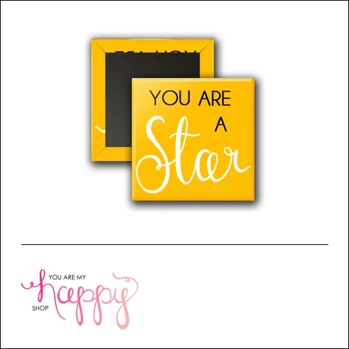 Scrapbook and More 1 inch Square Flair Badge Button You Are A Star by Gentry Bartholomew