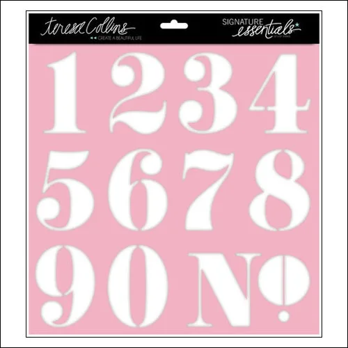 Teresa Collins Stencil Numbers Signature Essentials Collection